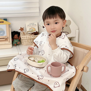 JulyMoly Korean Style Baby's Cover Baby's Bib Integrated Children's Anti-Dressing Eating Full Body Waterproof Protection