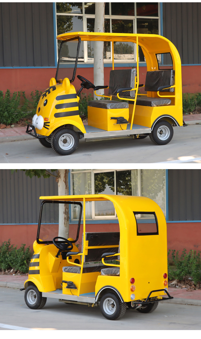 Customized intelligent scan-code electric sightseeing car for scenic area tourism, covered electric sightseeing car, parent-child electric sightseeing car