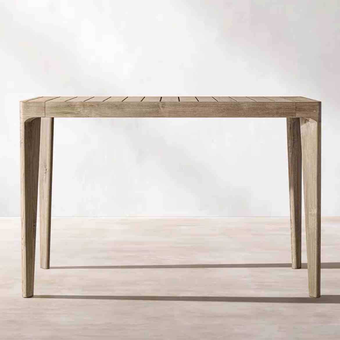 Mesas y sillas de teca de madera maciza nórdica Patio Villa Balcón Al aire libre Jardín al aire libre Hotel Silla de ratán de ocio de teca anticorrosiva