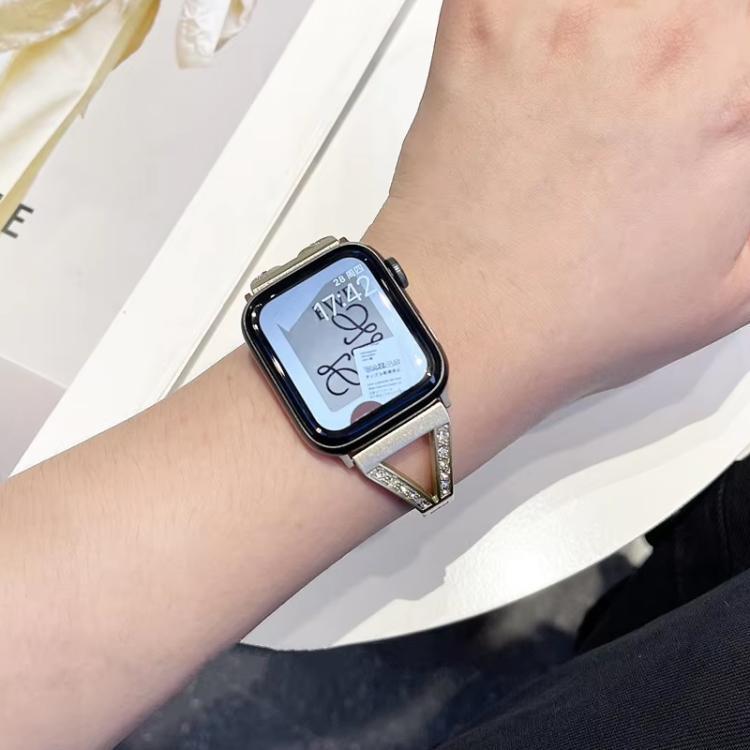 Correa de reloj de Apple con diamantes trenzados en herringbone para Apple Watch pulseras de acero inoxidable multimodelo