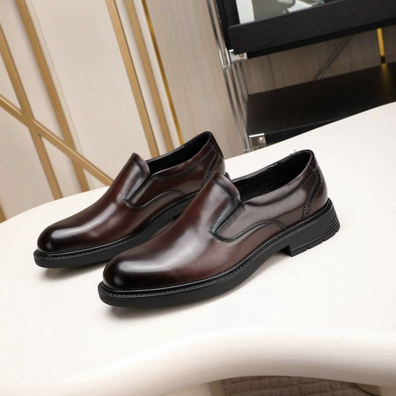 Головной слой теляги мужская бизнес-кожаная обувь 2024 новая кожаная мужская обувь низкий уровень дышащая нога ленивая обувь