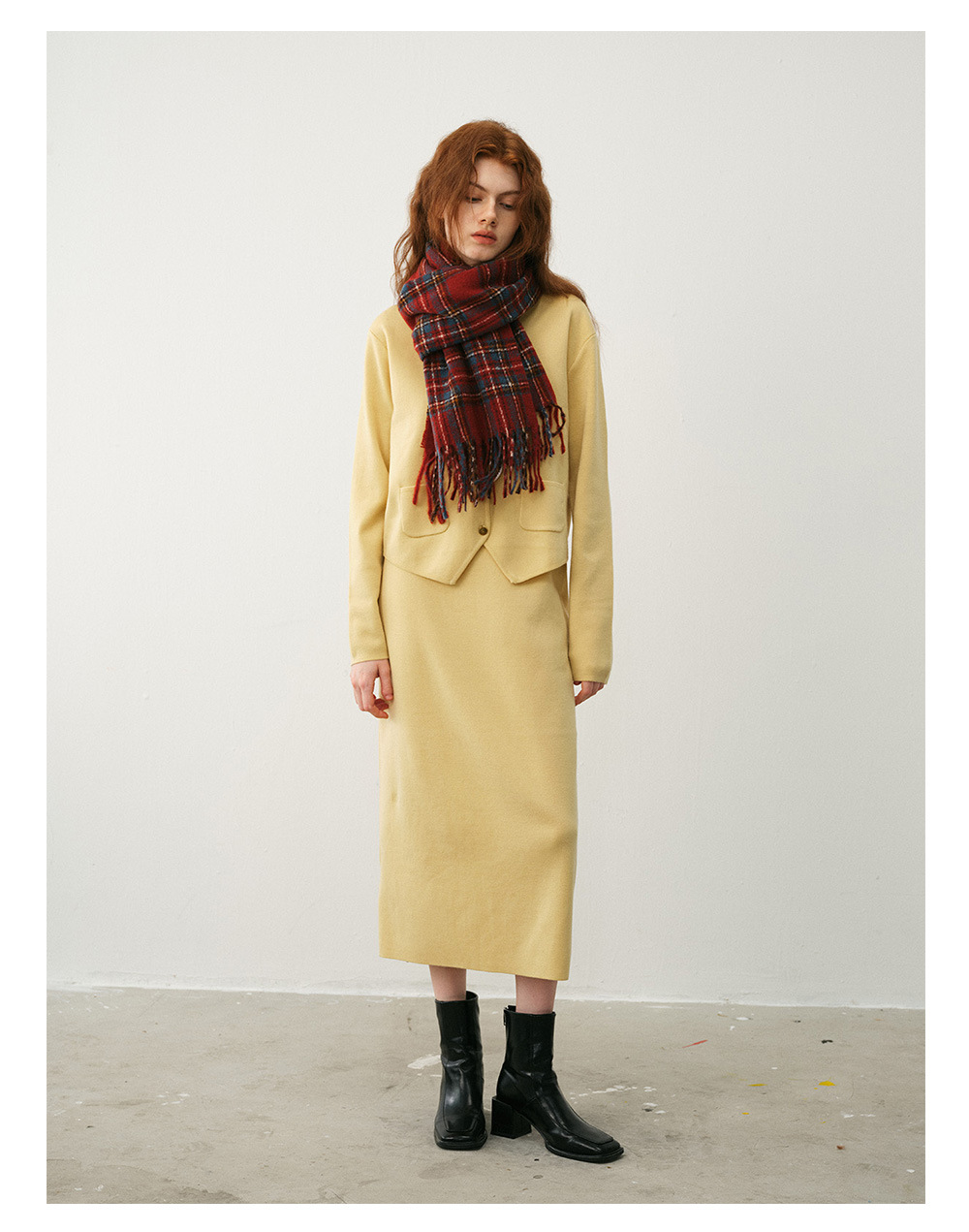 Vintage Plaid Scarf For Women, Classic Winter Cashmere-feel Shawl_voghion.com