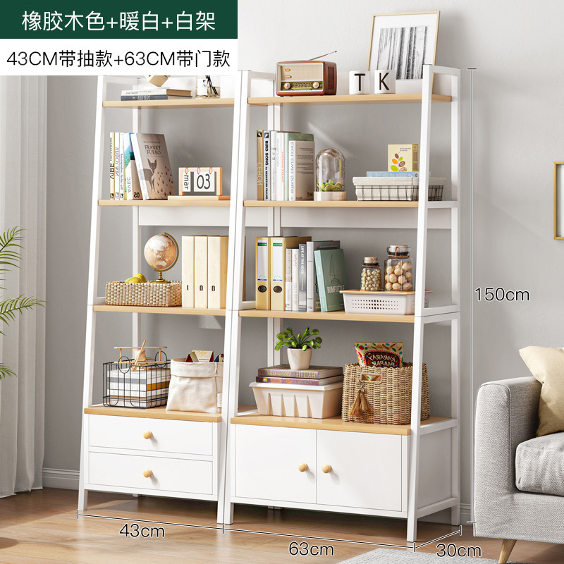 Estante de almacenamiento multicapa para dormitorio sala de estar piso trapezoidal contra la pared mostrando armario de hierro forjado estante de exhibición