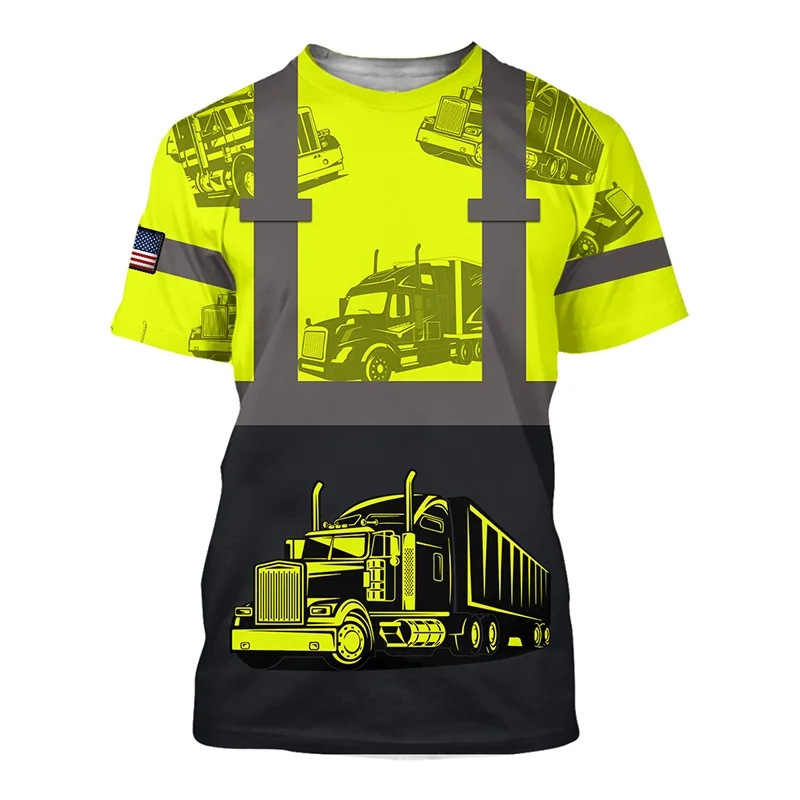 Truck Driver Cargo Men's T-Shirt Summer 3D Printed Short Sleeve T-Shirt Women's Oversized Camiseta Work Street Style Truck Driver Cargo Men's T-Shirt Summer 3D Printed Short Sleeve T-Shirt Women's Oversized Camiseta Work Street Style