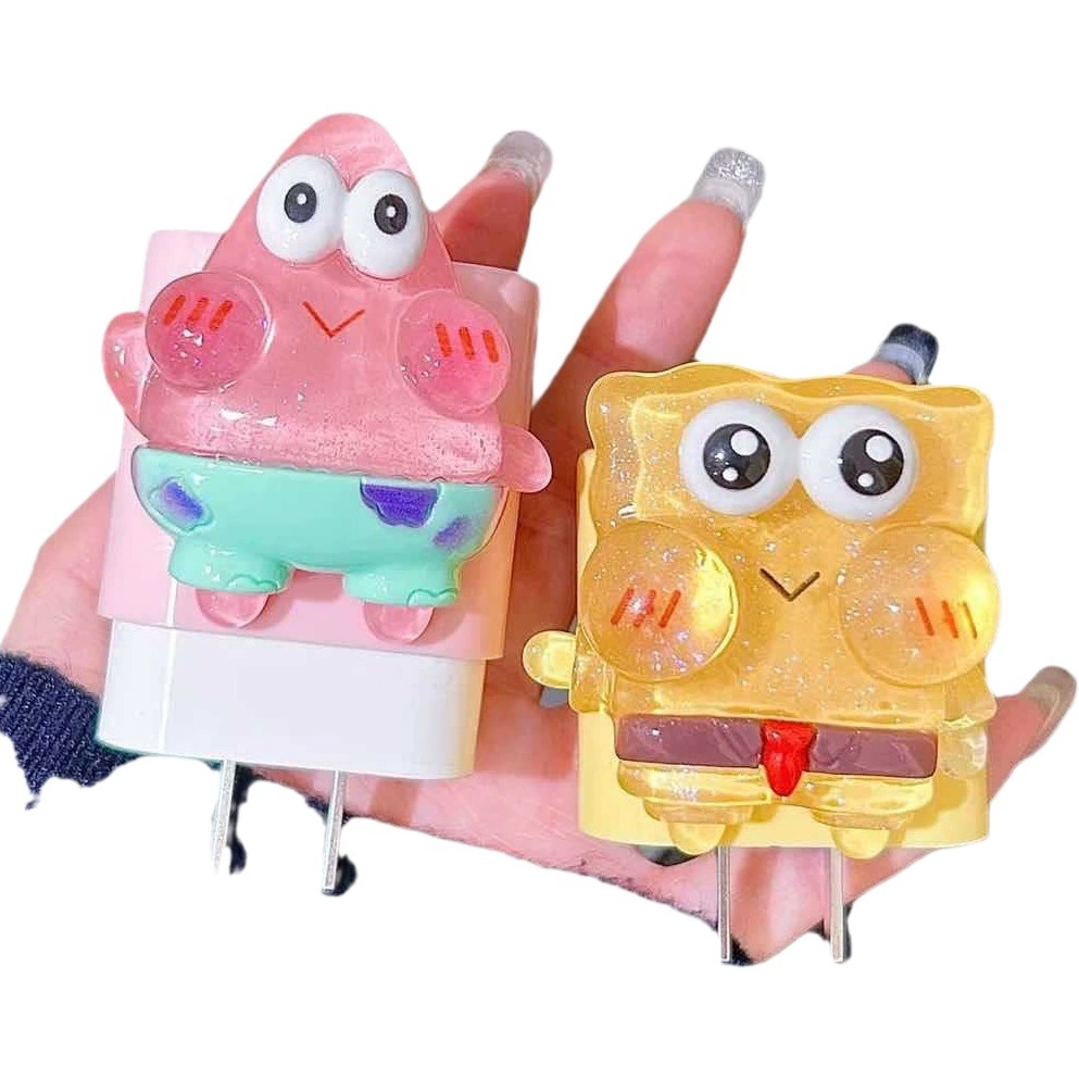 Защитный чехол для кабеля Apple 14, совместимый с iPhone 12, 20w1315Pro, губчатый, мягкий, в форме Патрика Стара