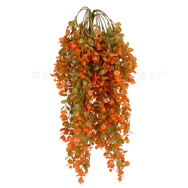 跨境秋色仿真植物假花尤加利藤条桉树叶人造仿真绿植藤蔓垂挂装饰|undefined