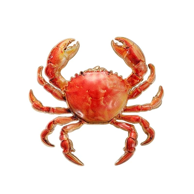 Eco-friendly crab brooch, 5 enamel pins, football, stars and stripes, blue and white porcelain themed accessories (Yaxa sancaqları) - dw1374-red