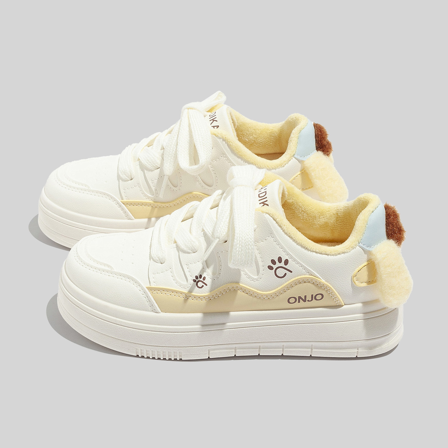 厚底加绒狗狗小白鞋女2025冬季新款运动休闲鞋时尚百搭保暖板鞋