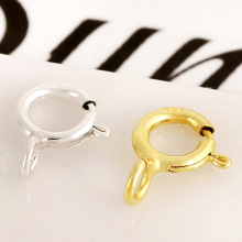 DIY饰品配件S925银弹簧扣5mm项链电镀圆扣手链搭扣配件A23