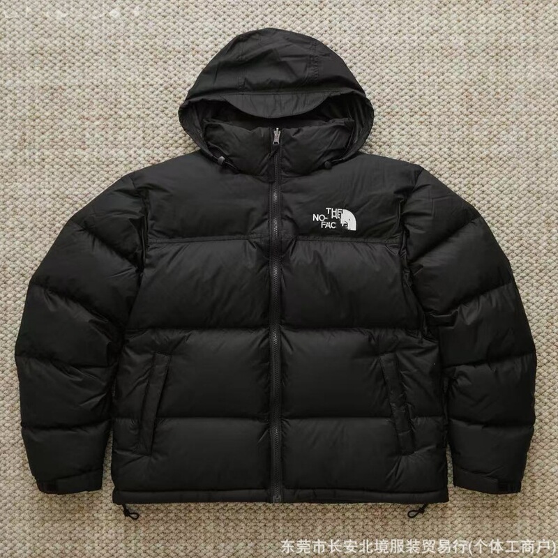 1996 Hooded Plaid Cotton Jacket with Embroidered Logo, Unisex Tnf Cotton Coat, American Version, Large Size Cotton Jacket Wholesale