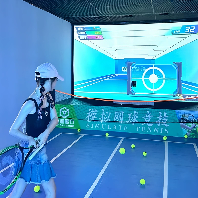 Smart Indoor Simulation Tennis Sports Experience Hall Масштабное развлекательное оборудование Спортивный фитнес Теннисный зал