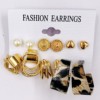 Accessory, metal earrings, acrylic set, decorations, European style, wholesale