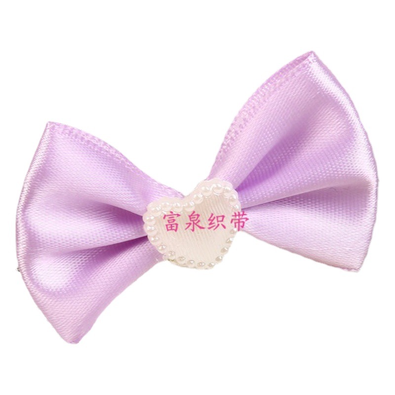 Venta al por mayor hecho a mano terminado arco melocotón corazón diamante arco tela Ropa Accesorios niños horquilla accesorios de joyería