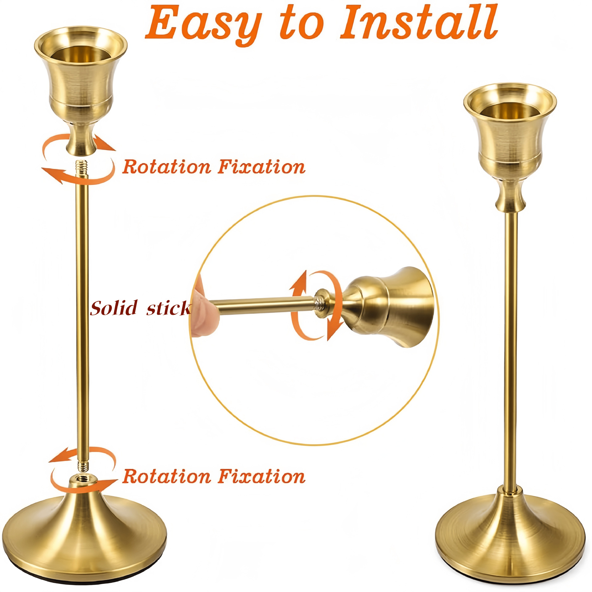 Candelaria transfronteriza piezas de metal y aluminio decoración retro candelabros de bronce decoración navideña decoración de bodas artesanías