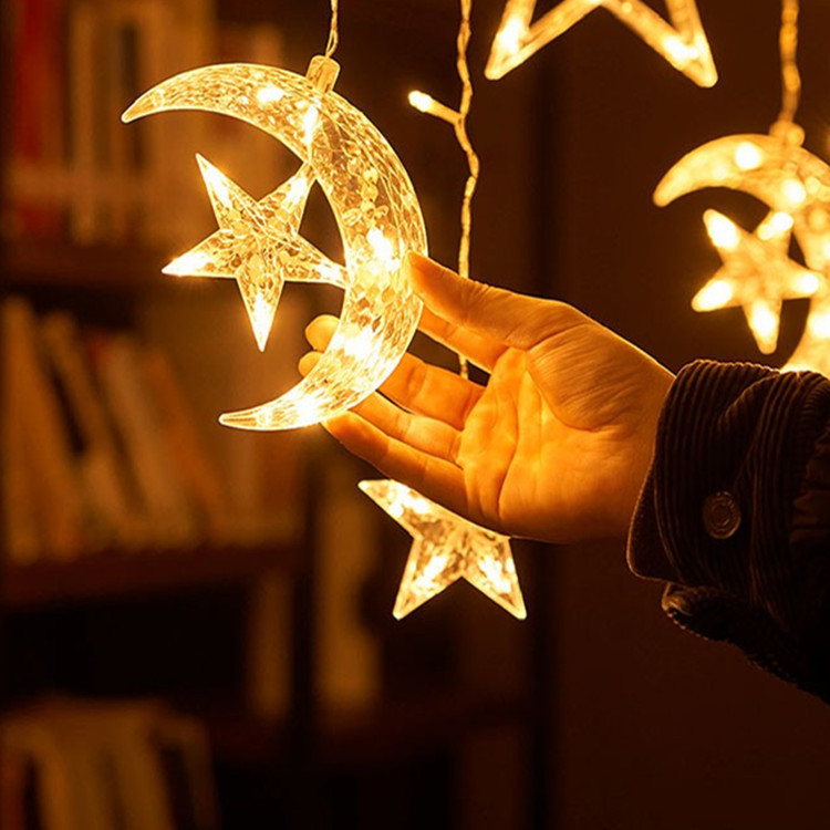 Lámpara de estrella LED luz de atmósfera red pequeña lámpara de color rojo lámpara parpadea de cadena de lámpara de decoración de dormitorio estrella de cielo decoración de la habitación de cumpleaños