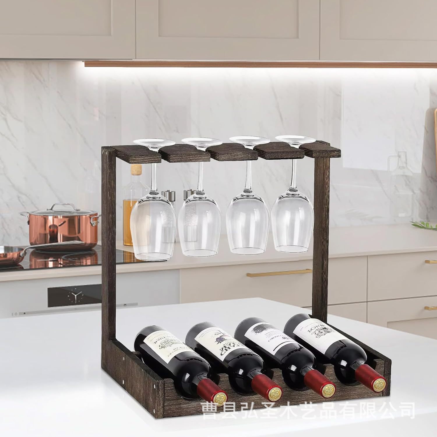 Nuevo estilo transfronterizo estilo country americano copa colgante boca abajo estante de almacenamiento de botellas de vino de escritorio retro estante de almacenamiento de vino al por mayor