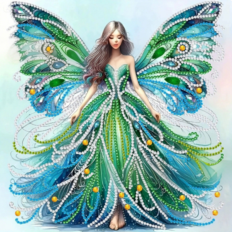 Pintura de Diamantes 5D con Forma Irregular de Princesa de Fantasía, Pintura de Diamantes DIY, Pintura de Diamantes con Puntos de Cristal, 30×30