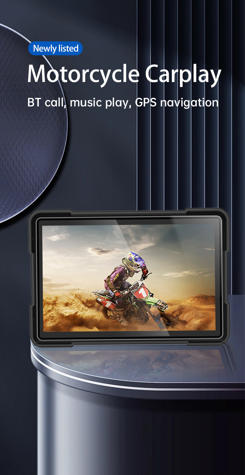 5inch Motorcycle Carplay Dashcam Supports Dual Recording Front and Rear, Supports Tire Pressure Monitoring, Cross-Border
