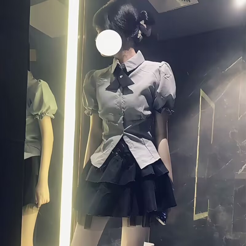 沙河2024新款小个子纯欲套装学院风女装短裙子日系JK制服衬衫女两