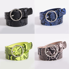 Young Fluorescent Snake Print Round Button Y2K Summer Casual Fashion European and American Women's Crossbody Belt for Women