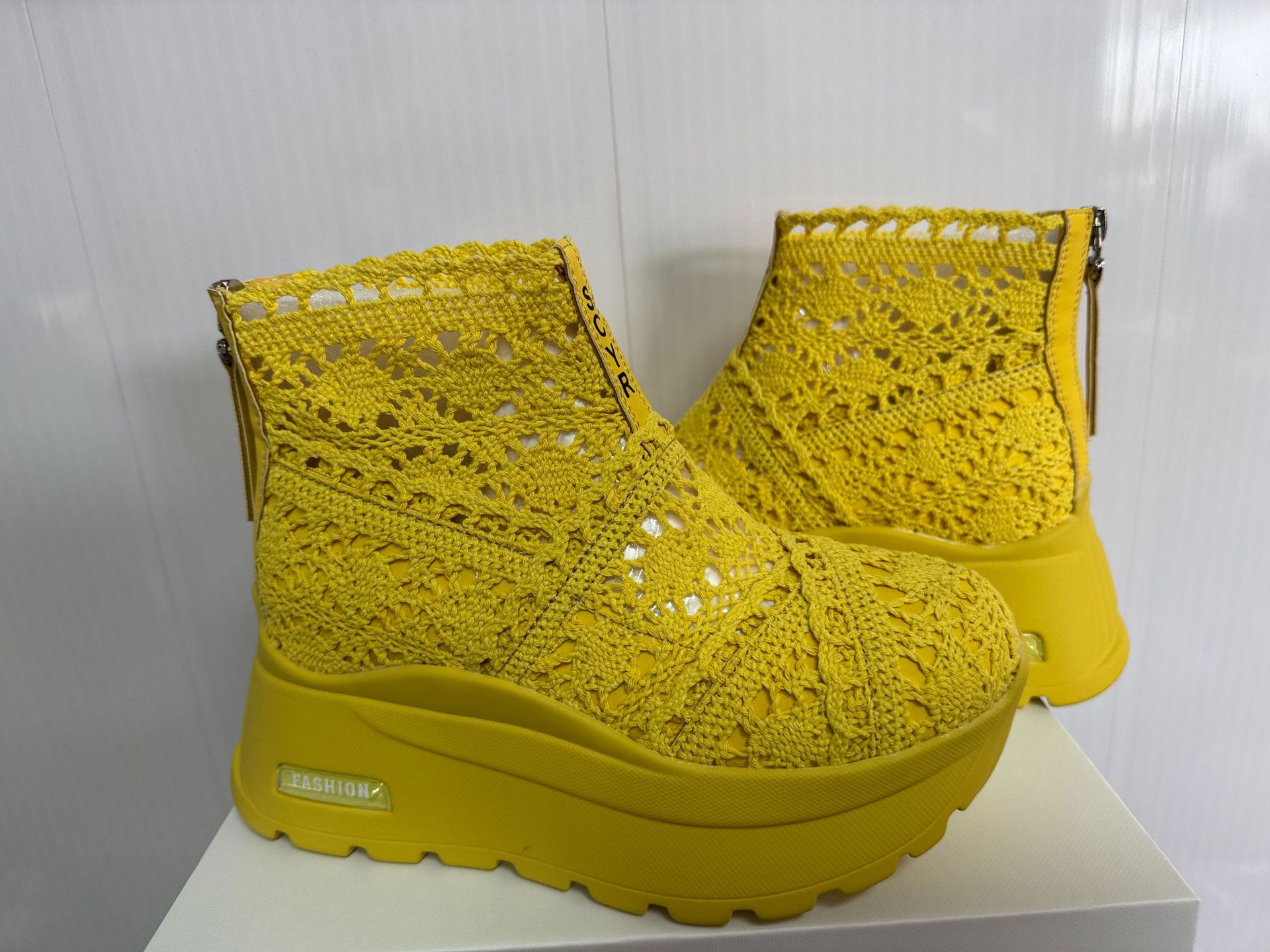 Giày sneaker nữ đế dày lưới ren hở mũi phong cách thể thao thời trang — Be 5067, Vang 5067, Den 5067 chi tiết 28