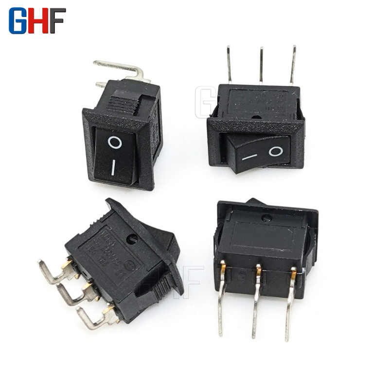 船型开关 KCD11 小型翘板按钮 红色 3脚2档 反向弯脚 3A 10*15MM