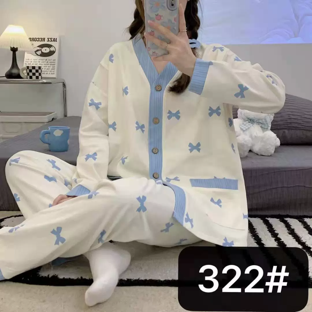 Луна одежда Весна и лето хлопок послеродовой 6 мая беременным пижамы Женщины Лето Беременные кормящие домашняя одежда