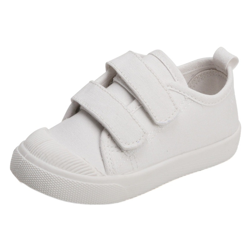 Campus White Shoes Spring and Autumn Children's Canvas Shoes Soft Sole Non-slip for Men and Women Small and Middle School Students Kindergarten Indoor