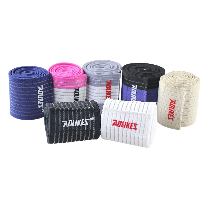 Al por mayor en stock sinuoso vendaje rodillera pierna protector de alta elasticidad 120cm vendaje baloncesto deportes equipo de protección multicolor