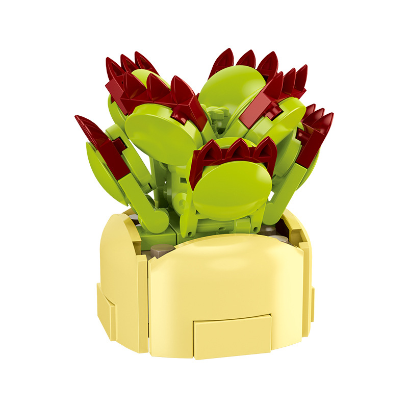 Diamante caballo bloques de construcción flor suculenta olla creativa ramo decoración compatible con Lego niños pequeñas partículas ensambladas juguetes al por mayor