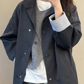 通勤风衣外套女2025春秋季新款中长款小个子设计感超好看韩系休闲