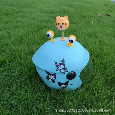 motorcycle safety anti-fall autumn and – Motosiklet kaskı (dəbilqə) - lake-blue-culomi-transparent-long-mirror-yellow-eyes-tigger