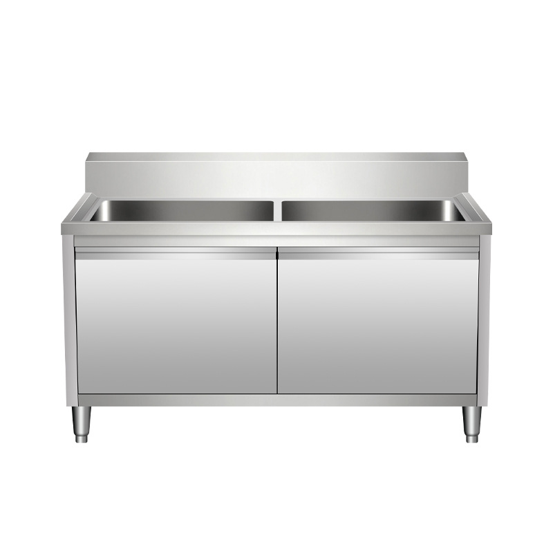 Commercial de acero inoxidable doble tanque gabinete de piscina mesa de drenaje doble estrella lavabo de verduras lavabo de manos lavavajillas mesa de operación gabinete de piscina