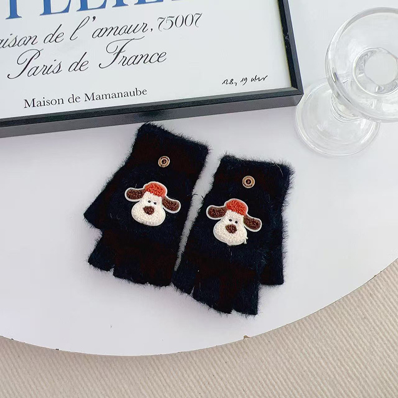 Guantes infantiles de invierno para niñas guantes de dedo para niñas guantes de medio dedo para estudiantes de escritura de escritura guantes de flip