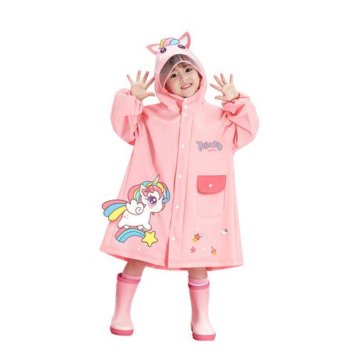 Children's raincoats wholesale girls boys girls kindergarten children primary school children baby school bags rain ponchos