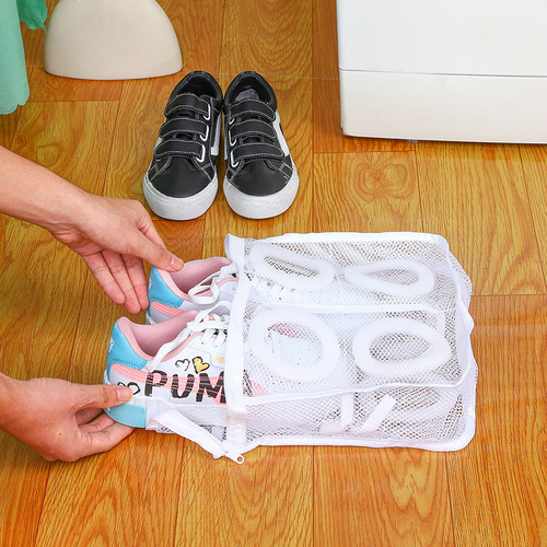 Thickened shoe washing bag, lazy anti-deformation shoe cover mesh bag, machine washable shoe special protective mesh bag, hanging bag for drying