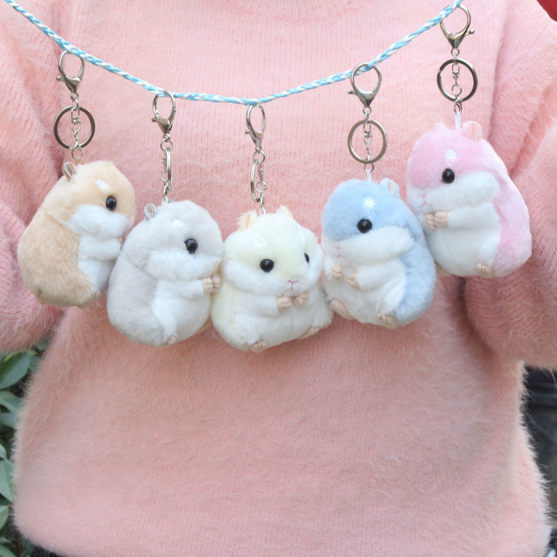Cute hamster doll plush toy cartoon keychain bag small pendant doll gift rag doll gift Cute hamster doll plush toy cartoon keychain bag small pendant doll gift rag doll gift