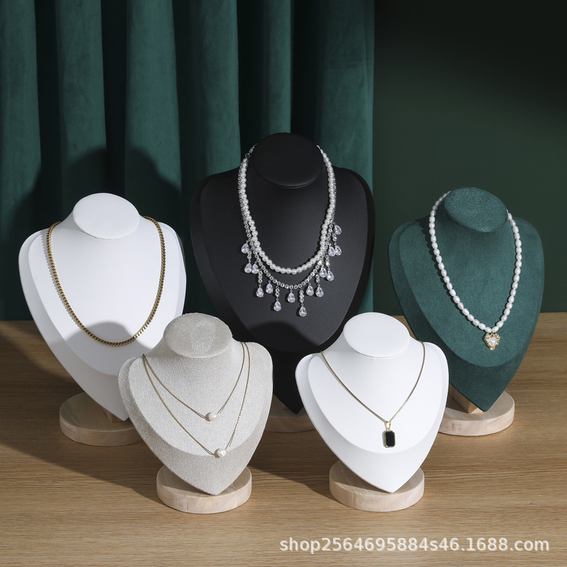 Wooden flannel necklace display rack neck model pendant rack jewelry rack portrait neck jewelry window storage model rack Wooden flannel necklace display rack neck model pendant rack jewelry rack portrait neck jewelry window storage model rack