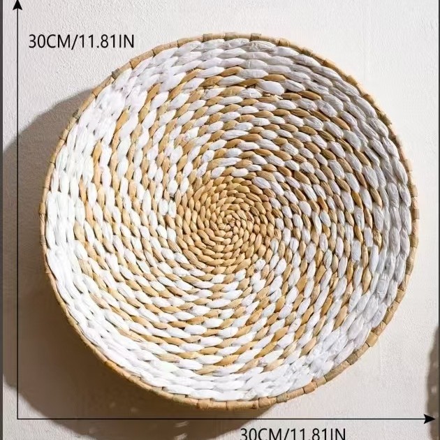 Amazon nuevo tejido de paja artesanal pared bohemia combinación de pared casa vivienda decoración de pared en stock