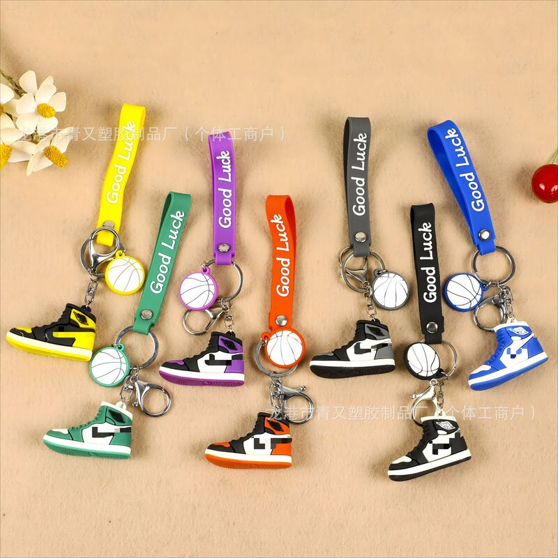 Jordan AJ series 3D basketball shoes keychain AJ1 keychain PVC soft key pendant wholesale