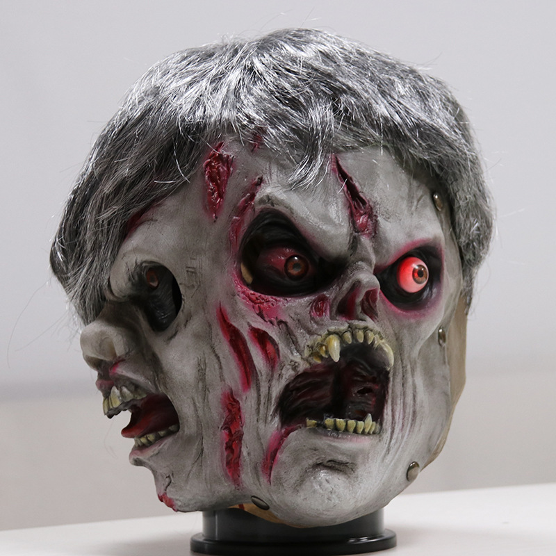 Novidade e uso especial Máscara brilhante Halloween horror zumbi chapéu cosplay traje engraçado cena assustadora complicada adereços_voghion.com