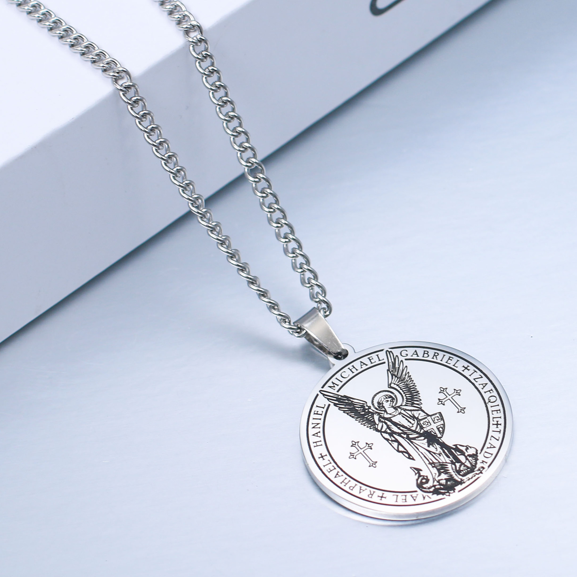 Party Occasion Stainless Steel Material Hip-hop Angel Stainless Steel Plating Men's Pendant Necklace