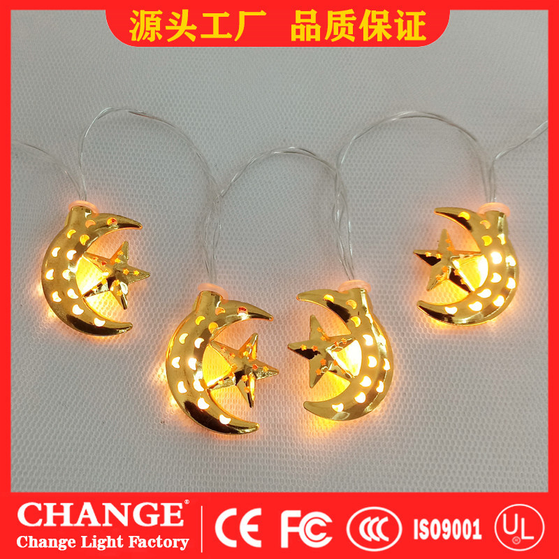 철별과 달이 따뜻한 램프