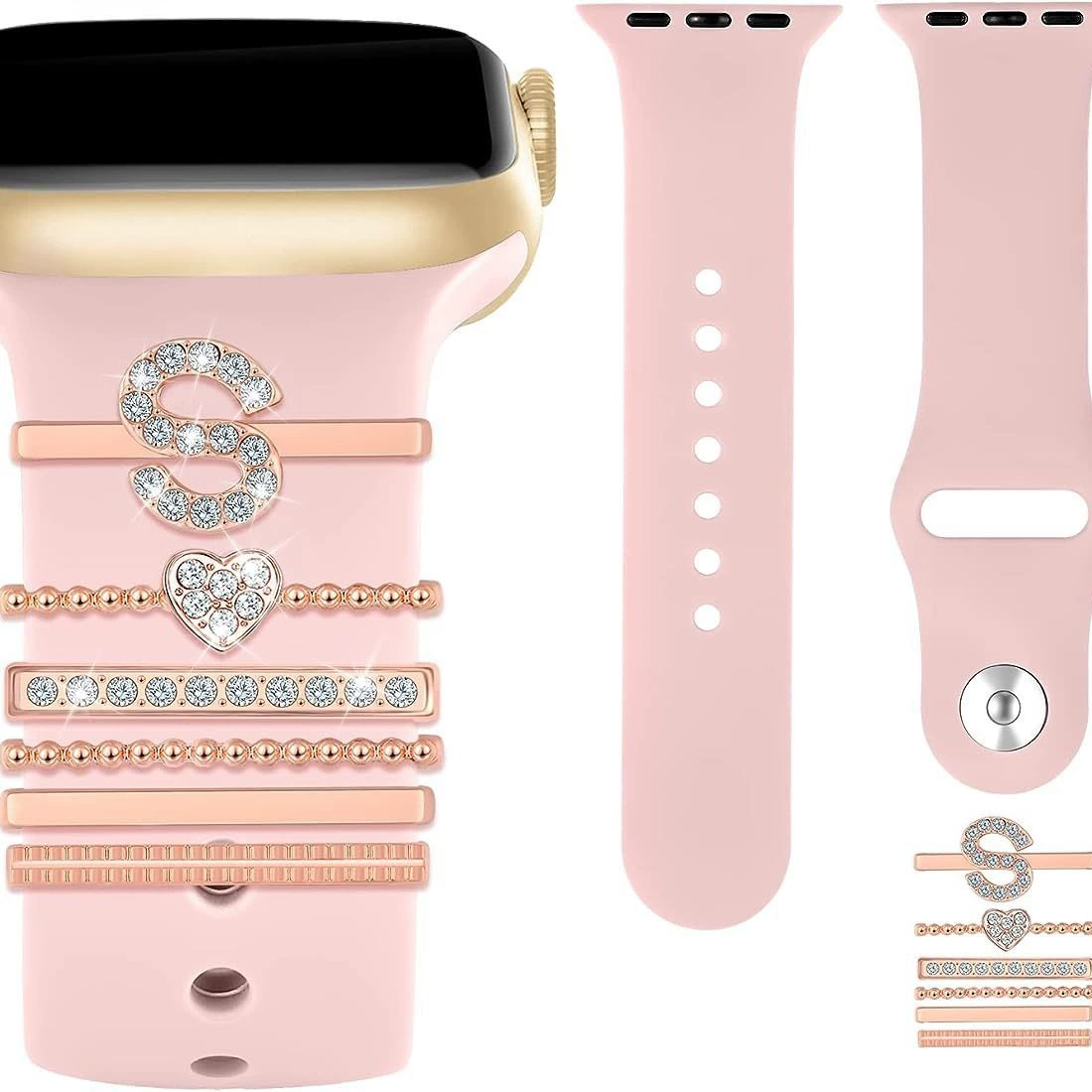 Для часов Apple Watch 38 мм Силиконовый ремешок Декоративное кольцо Письмо ABC Силиконовый ремешок