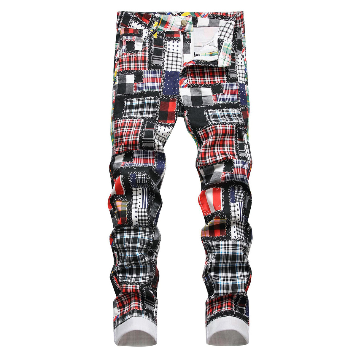 Abbigliamento da uomo in stock 2024 ashion jeans di marca pantaloni slim da uomo dritti pantaloni a vita media per giovani alla moda_voghion.com