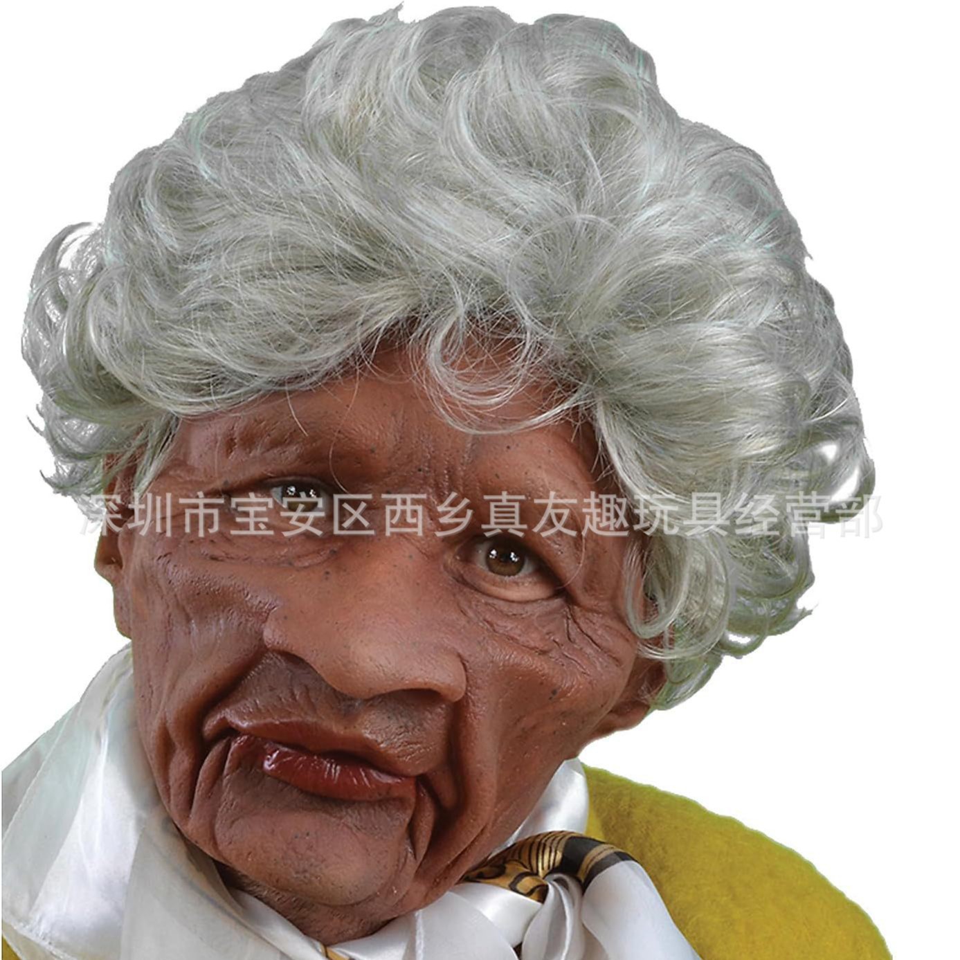 Tapón de anciano transfronterizo Tapón de rostro de anciana Peluca Máscara de anciano Máscara de látex humanoide de Halloween en stock