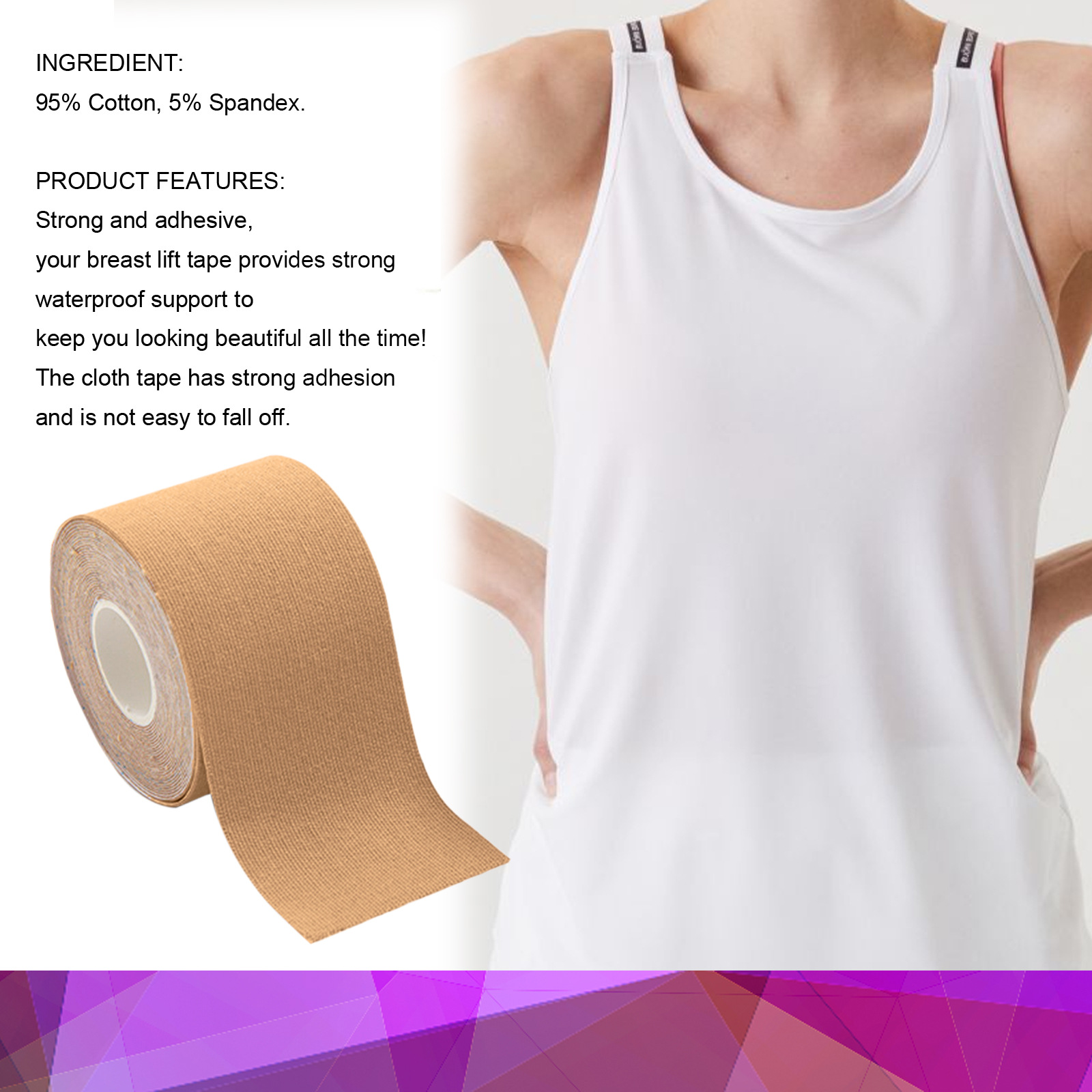 Bastone di sollevamento in tessuto invisibile West&month, senza tracce e anti-cedimento, espansione esterna, raccolta dell'elastico toracico_voghion.com