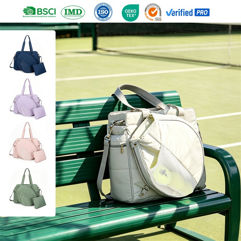 Cross-border exclusive tennis bag, large-capacity sports and fitness tote bag, pickleball racket bag, and fitness equipment storage bag