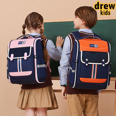 New style bright surface color matching lightweight trendy back support school backpack large capacity one-piece children's double shoulder bag for grades 1-6