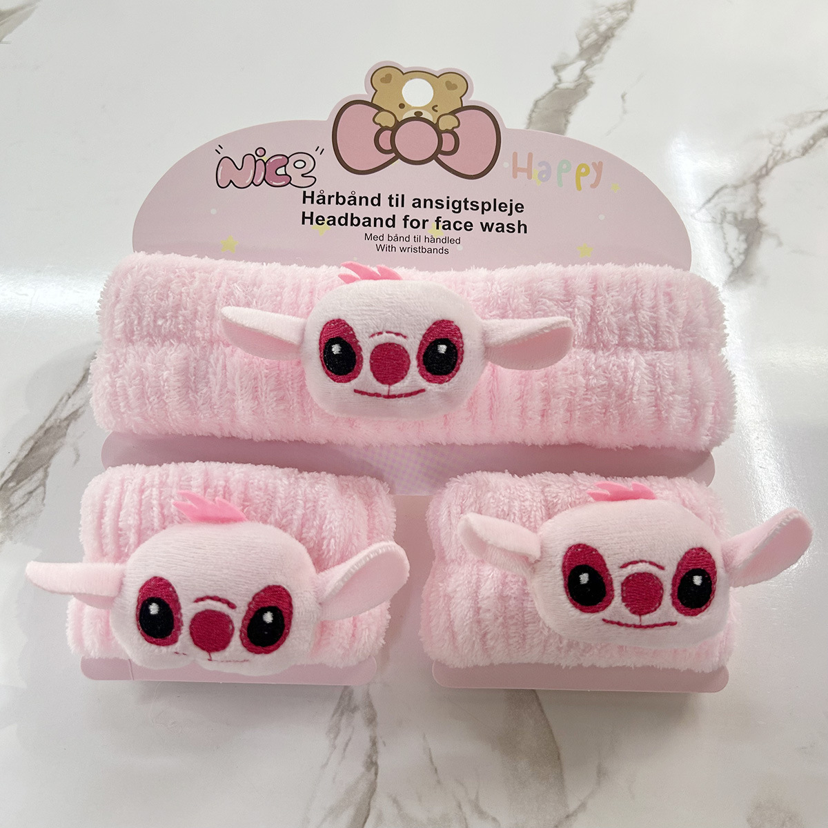 Banda de cabello de moda con tarjeta de papel dulce decoración de animales pequeños de peluche de lavado banda de cabello de dibujos animados correa de muñeca tridimensional